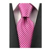 Men's Rose Red Ties Handmade Spot Pin dots & Plaid