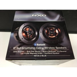 NXG Bluetooth Wireless 8" 30-Watt Powered 2-Way In-Ceiling Speakers NX-C8.2-BLUE