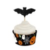 Halloween Glitter Bat Cupcake Toppers Black