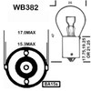 10 x 382 12v 21W BA15S Bulbs - Single