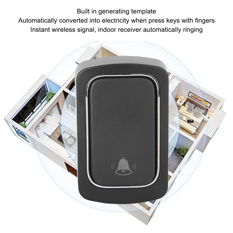 Self Powered Wireless Doorbell Outdoor Home Welcome Ding Dong Door