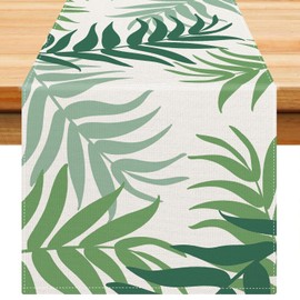 Table Runner Modern Living Room Table Runner Green Table Runner Modern Dining Room Table Runner Green Leaves Table Runner Washable Table Runner Slim Table Runner for Garden Farmhouse Party 33 x 183