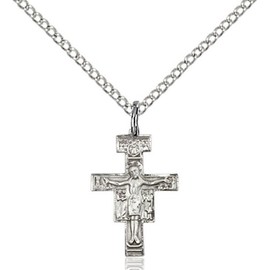 Heartland Store San Damiano Crucifix Pendant, Sterling Silver| USA Made