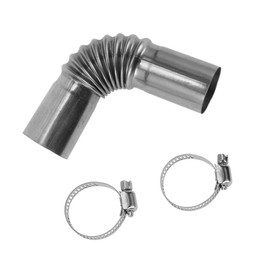 VekAuto 1 Set Heater Exhaust Pipe Connector 24mm ID 13cm l Stainless Steel Silver Tone Air Diesel Heater Exhaust Tube Connector with 2 Buckles
