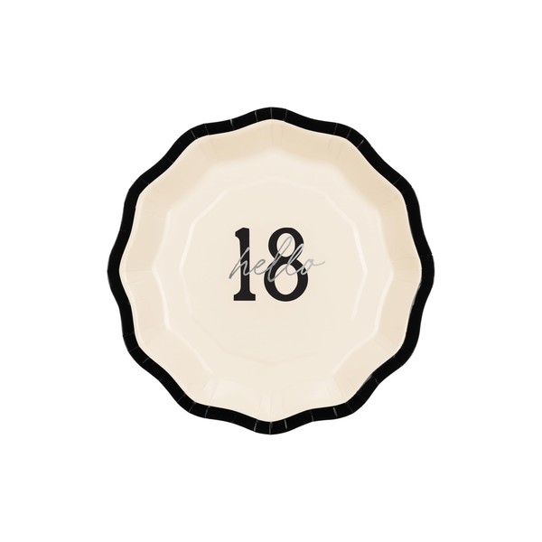 Hello 18 Paper Party Plates with Bow Design – Pack