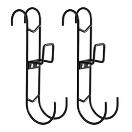 2Pcs Pool Fence Hooks, Heavy Duty Pool Pole Hangers with Detachable Poolside Double Hook Design for Home Garden Leaf Skimmer Net Holder Swimming Pool Accessories Storage