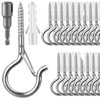 Dayalo Pack of 24 Screw Hooks, Small Screw Hooks, Stainless