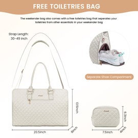 LOVEVOOK Travel Duffle Bag, Weekender Bags for Women with Shoe Compartment, Carry On Overnight Bag With Toiletry Bag, Hospital Bag for Labor and Delivery, Yoga Gym Bag with Wet Pocket, 3Pcs Set