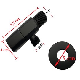 Water Drain Tap 1/2 Inch - 3/8 Inch Ceramica Angle Valve Ideal for Home Bathrooms, Ships, Bars or Restaurants (Matte Black)