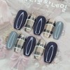 Achromatic check handmade nail tips - Square S / 무채색