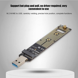FAUOSWUK M.2 To USB Adapter,NVME SSD To USB Adapter Board 4.37 X 0.91 X 0.2inch Dual Protocol M.2 NVME Hard Drive Hard Disk Converter Board SSD Adapter Card