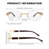 Pro Acme Rimless Rectangle Sunglasses for Men Women Square Shade