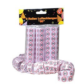 Udo Schmidt 11502 Streamer 3 Rolls of 9 Traffic Signs Red / White Number 80