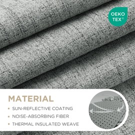 Joydeco Linen Blackout Curtains for Bedroom - 100% Light Blocking 1 Panels, Light Grey Drapes 100" W x 120" L, Thermal Insulated Room Darkening Curtains for Living Room, Rod Pocket & Back Tabs