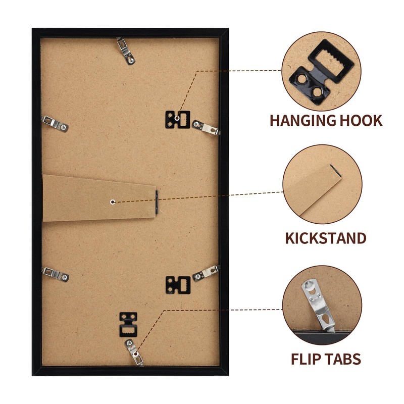 Fixwal 8x14 Collage Picture Frame with Three Openings for Displaying