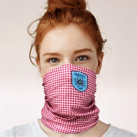 Club of Heroes - Bandana, seamless multifunctional scarf, 25 x 50 cm, made of soft microfibre, functional cloths for outdoor, travel, sports in many themes and colours, for women, men, Check Red