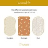 YUNIOO™ Fitted Bassinet Sheets, Moses Basket Fitted Sheets also for