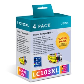 LC103 LC103XL Ink Cartridges for Brother Printer Ink Replacement for Brother LC 103 101 XL LC101 Ink Cartridges with Brother MFC-J870DW MFC-J470DW MFC-J475DW MFC-J6920DW MFC-J6520DW (4 Pack)