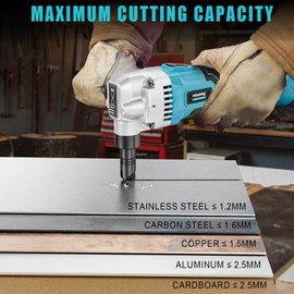 Cordless Metal Nibbler for Makita 18V Battery, 18-Gauge Electric Nibbler with Assist Handle & 2 Blades, 1900RPM Brushless Metal Cutter for Stainless Steel, No Battery