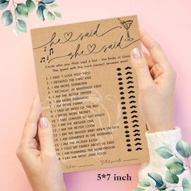 Bridal Shower Games, He Said She Said Bridal Shower Game, Bridal Games for Showers, Set of 30 Cards, Engagement Party Games, Rustic Wedding Shower Games, Wedding Games