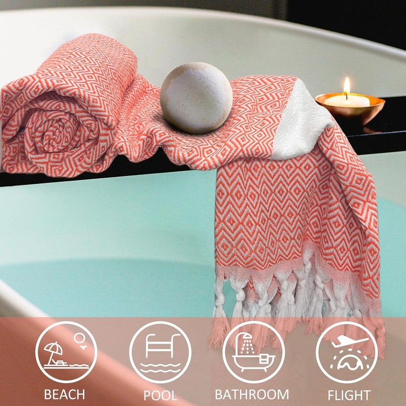 Peshtemal Beach Towel (100x180 cm) Boho Spa Towels - Premium