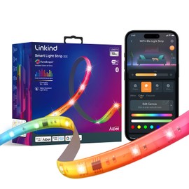 Linkind LED Strip Lights RGB 10ft, Smart Light Strip Compatible with Alexa and Google Home, App Control Music Sync Segmented Color Changing Led Lights for Bedroom Kitchen, Home Decor