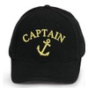 4sold Men Women 100% Cotton Ancient Mariner, Captain Cabin Boy Crew First Mate Yachting Baseball Cap Inscription Lettering Black Gold (Anchor Captain)