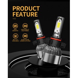 MIFMIA 5202 LED Fog Light Bulbs, 25000LM 600% Brighter 15000LM, 5201 PS19W PS24W 6500K Cool White Fog Lights Halogen Replacement, Pack of 2