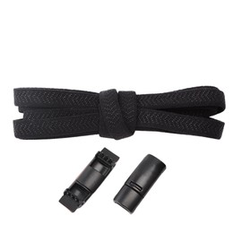 Schnüris® Elastic Shoelaces without Tying Length 100 cm I Shoelaces with Quick Release 6 mm or 7 mm I Magnetic Rubber Shoe Laces I Smartclip Shoelaces for Children and Adults, Black - Wide