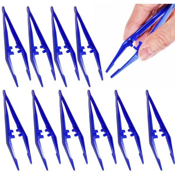 First Aid Tweezers, Plastic Tweezers, Disposable Forceps for Medical, Crafts,