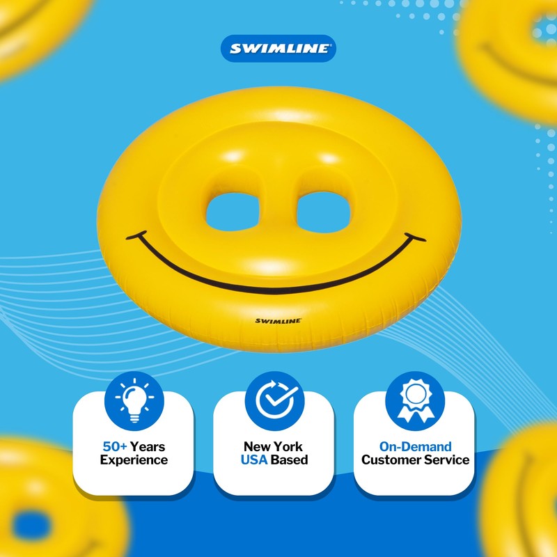 Swimline Smiley Face Pool Float , Yellow