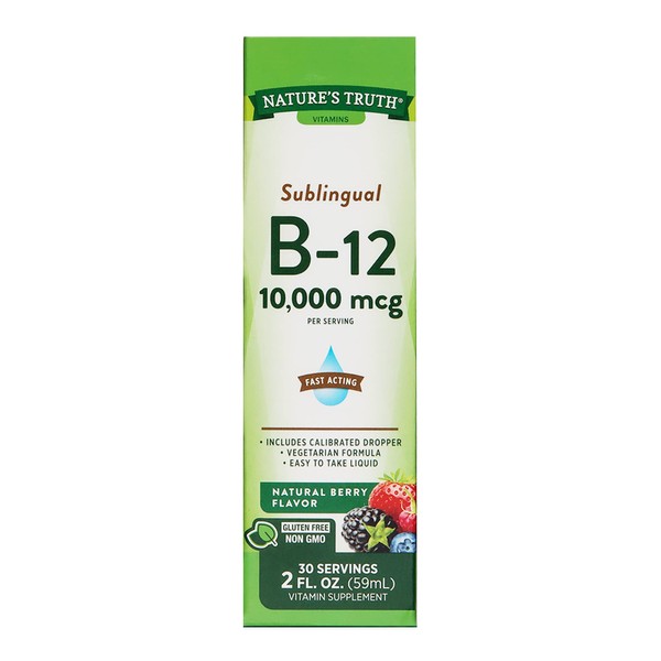 Nature's Truth Sublingual B-12 10,000 mcg Natural Berry Flavor Liquid