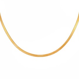 JJDreams 1Pcs Adjustable Herringbone Necklace,Snake Chain Necklace Women,Flat Chain Necklaces,Gold