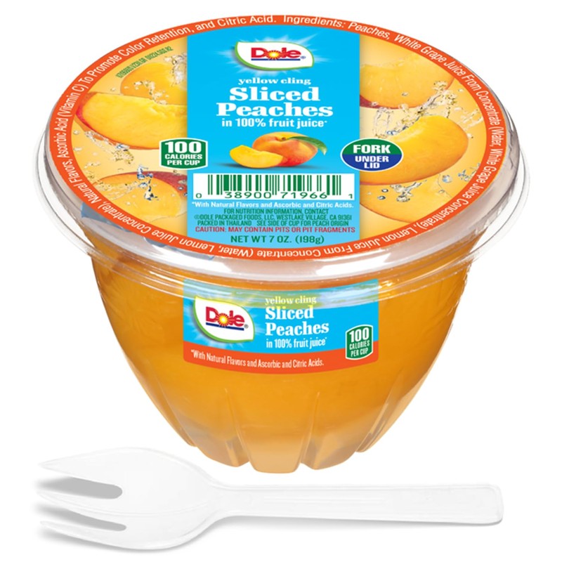 Dole Fruit Bowls Diced Peaches in 100% Juice Snacks, 7oz