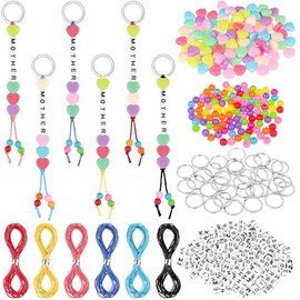 Juego de 36 llaveros para el día de la madre, para hacer manualidades, abalorio ajustables, abalorio redondas, corazones, llaveros, abalorios, pulseras, accesorios de joyería, regalos de fiesta para
