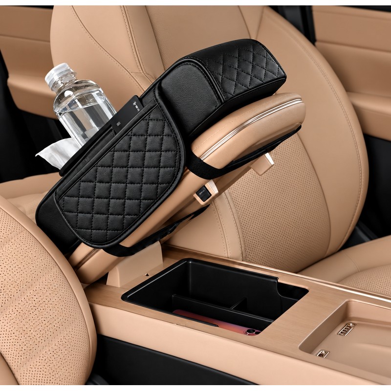 Car Center Console Armrest Cushion for Driving Comfort – Dual
