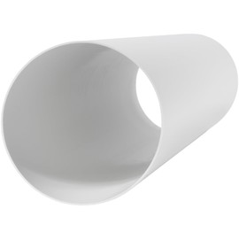 HVAC OV 4"" Inch Round Straight 12"" Inch Long Plastic Duct - Exhaust & Air Supply Pipeline - Heating & Cooling, HVAC Ventilation Tube, White