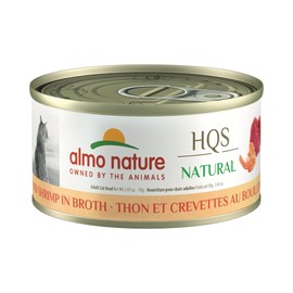 Almo Nature HQS Natural Wet Cat Food Tuna and Shrimp in broth 2.47 oz (Pack of 24)