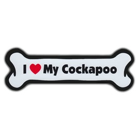 Refrigerator Magnet - Dog Bone - I Love My Cockapoo (Cocker Spaniel, Poodle) - 7" x 2"