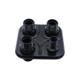 1 pc SHLPDFM Black Polished Firewall Bulkhead 4-Port 1-6(5/8"-18) 3-10(7/8"-14) Billet Aluminum Inline Heater AC Bulkhead Connector 181154-100 Compatible with Hot Rod Chevy Ford GM