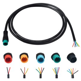 EDENCOMERS Ebike Extension Cable 2pin/3pin/4pin/5pin/6Pin Male/Female Line with Waterproof Plug Single Connector for DIY Electric Bicycle Display Ebrake Throttle Light Ebike Parts