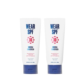 WearSPF Mineral Sunscreen SPF 30 Broad Spectrum Sun Lotion for Face and Body Antioxidant-Infused, Chemical-Free and Formulated with Zinc Oxide for Powerful UVA/UVB Protection, 2-pack