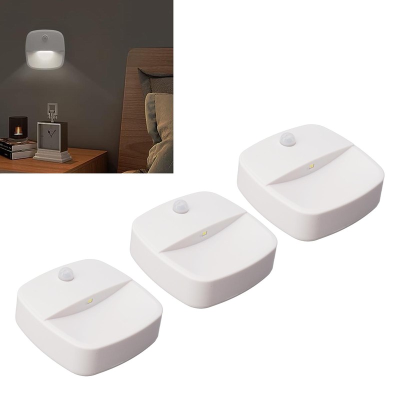 3pcs Wireless Battery Powered Motion Sensor Night Light 6.56ft Detecting