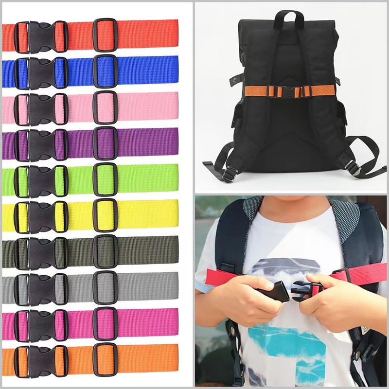 CCAIPU Adjustable Chest Strap Backpack, Pack of 2 Nylon Backpack