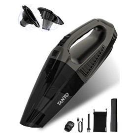TANYO Handheld Vacuum Cleaner Cordless 12000 Pa, Brushless Portable Car Vacuum with HEPA Filter, Rechargeable Car Hand Held Vacuum for Home, Pet and Car Accessories Detailing Kit for Men Women(Clear)