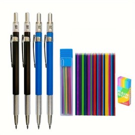 JOMPENS 6pcs/set 2.0mm Mechanical Pencils Set with Color Lead Refills Creative 2B Art Sketch Drawing Painting Automatic Pencil Office Supplies