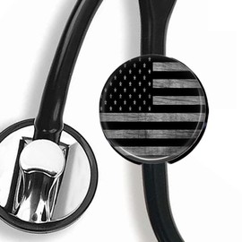 CHNLML Stethoscope Name Tag Nurse Doctor Stethoscope ID Tag Customized Steth ID Tag (US Flag)