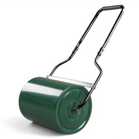 "16in Heavy Duty Steel Lawn Roller with U-Shaped Handle Fillable with Water or Sand for Garden Aeration"default: default title
