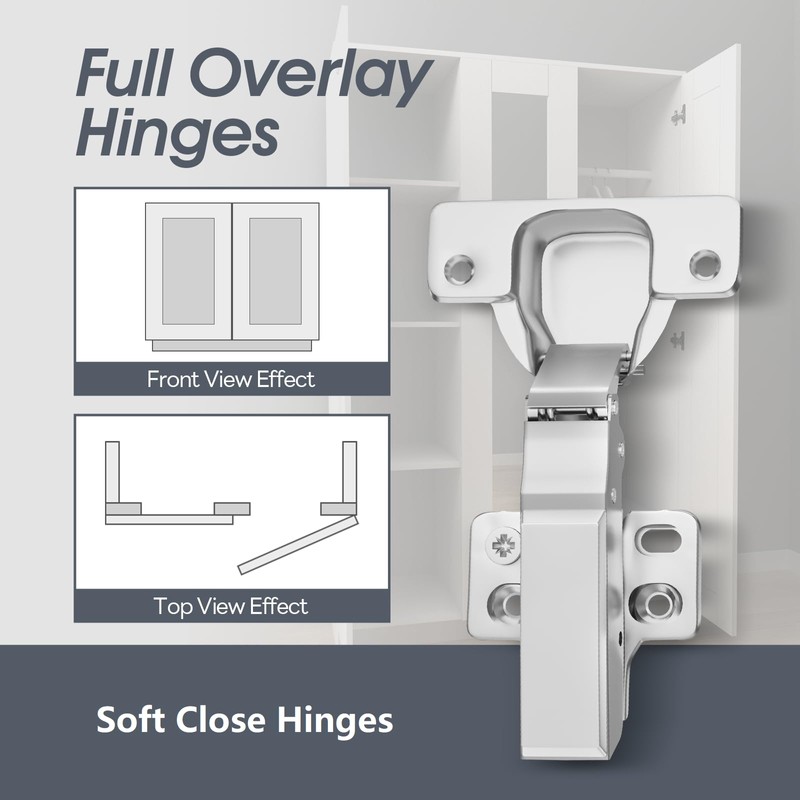 AOLISHENG Soft Close Kitchen Cupboard Cabinet Hinges 35mm Door Hinges,