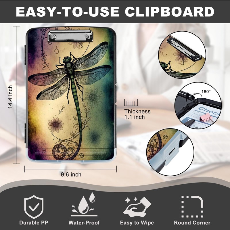 Clipboard with Storage,Storage Clipboard with Pen Holder,Heavy Duty Plastic Storage